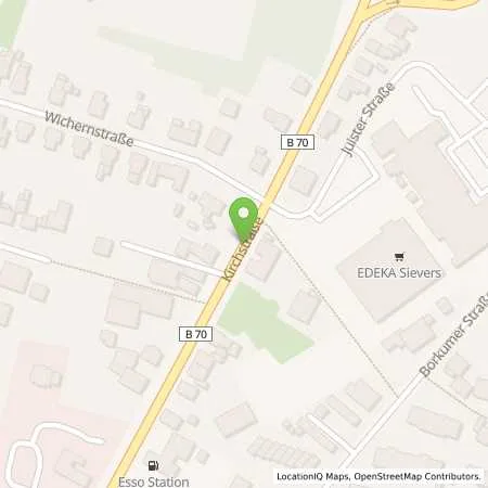 Standortübersicht der Tankstelle EWE Go GmbH in 26871 Papenburg