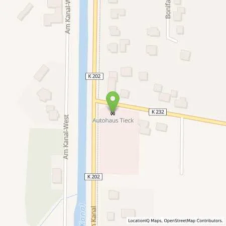 Standortübersicht der Tankstelle Autohaus Tieck GmbH in 49767 Twist