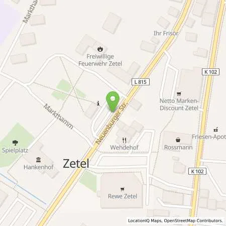 Standortübersicht der Tankstelle EWE Go GmbH in 26340 Zetel