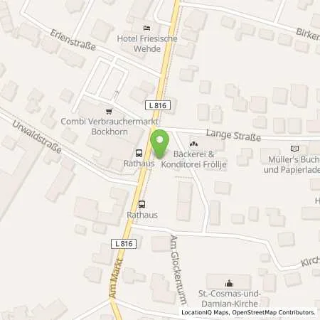 Standortübersicht der Tankstelle EWE Go GmbH in 26345 Bockhorn