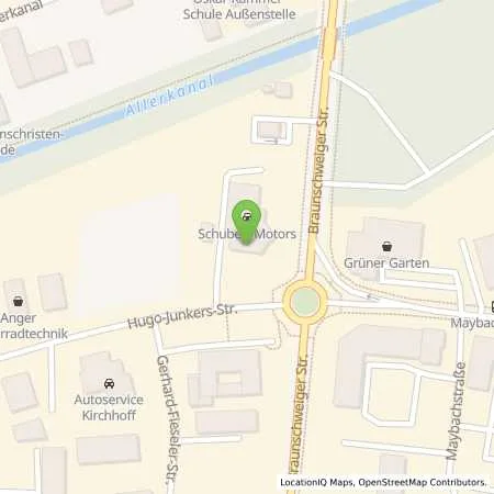 Standortübersicht der Tankstelle Schubert Motors GmbH in 38518 Gifhorn