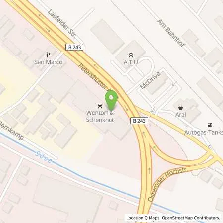Standortübersicht der Tankstelle Wentorf & Schenkhut GmbH in 37520 Osterode am Harz