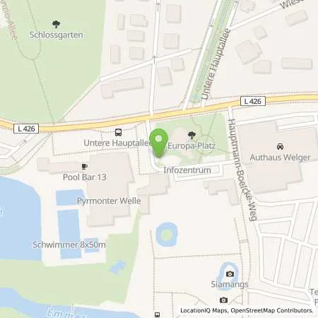 Standortübersicht der Tankstelle Stadtwerke Bad Pyrmont GmbH in 31812 Bad Pyrmont