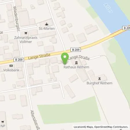 Standortübersicht der Tankstelle Stadt Rethem (Aller) in 27336 Rethem