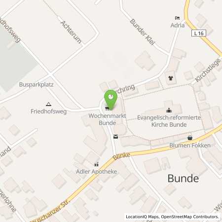Standortübersicht der Strom (Elektro) Tankstelle: EWE Go GmbH in 26831, Bunde