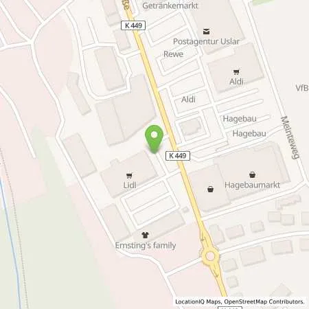 Standortübersicht der Tankstelle Lidl Dienstleistung GmbH & Co. KG in 37170 Uslar