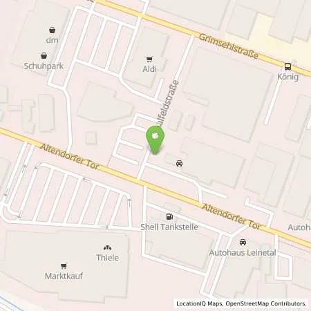 Standortübersicht der Tankstelle Autohaus Hübener GmbH in 37574 Einbeck