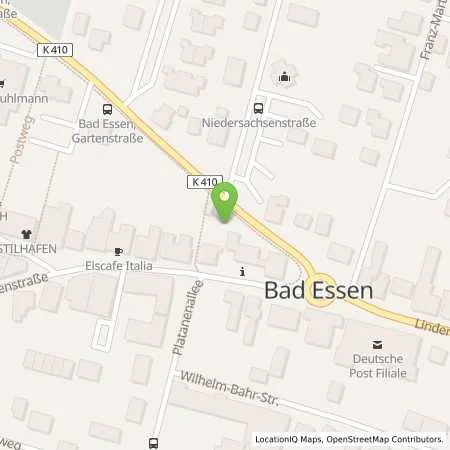 Standortübersicht der Tankstelle innogy eMobility Solutions GmbH in 49152 Bad Essen