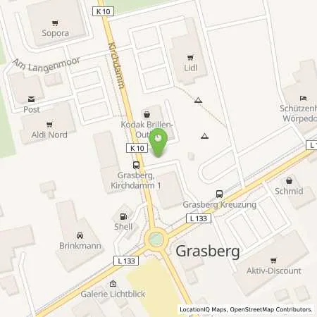 Standortübersicht der Tankstelle Osterholzer Stadtwerke GmbH & Co. KG in 28879 Grasberg