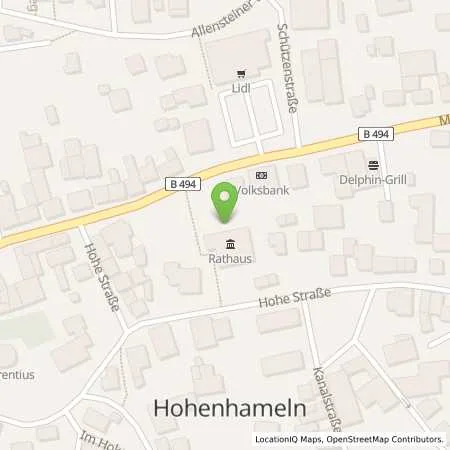 Standortübersicht der Tankstelle Stadtwerke Peine GmbH in 31249 Hohenhameln