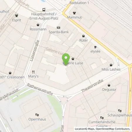 Standortübersicht der Tankstelle Kastens Hotel Luisenhof GmbH & Co. KG in 30159 Hannover