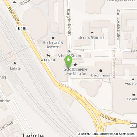 Standortübersicht der Strom (Elektro) Tankstelle: Stadtwerke Lehrte in 31275, Lehrte