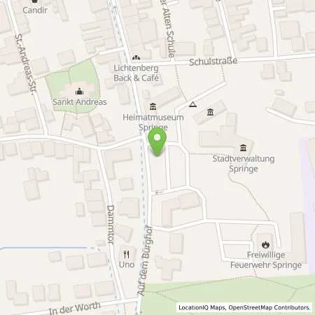 Standortübersicht der Tankstelle Stadtwerke Springe GmbH in 31832 Springe