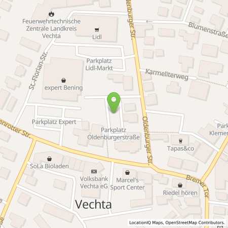 Standortübersicht der Strom (Elektro) Tankstelle: Wasserwerk Vechta - Eigenbetrieb Stadt Vechta in 49377, Vechta