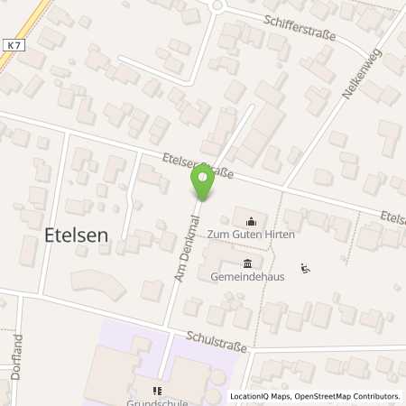 Standortübersicht der Strom (Elektro) Tankstelle: Kirche Etelsen in 27299, Langwedel
