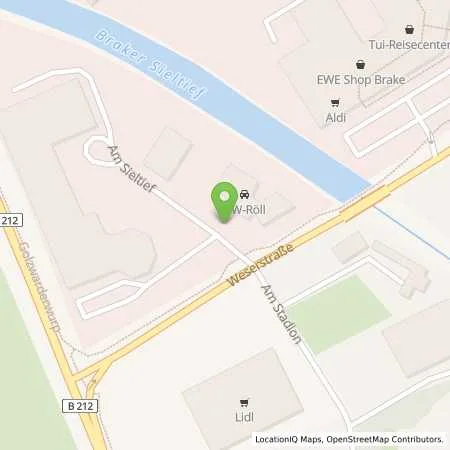 Standortübersicht der Tankstelle AH Röll GmbH in 26919 Brake (Unterweser)