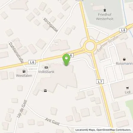 Standortübersicht der Tankstelle EWE Go GmbH in 26556 Westerholt