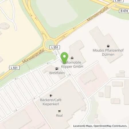 Standortübersicht der Tankstelle innogy eMobility Solutions GmbH in 48249 Dülmen