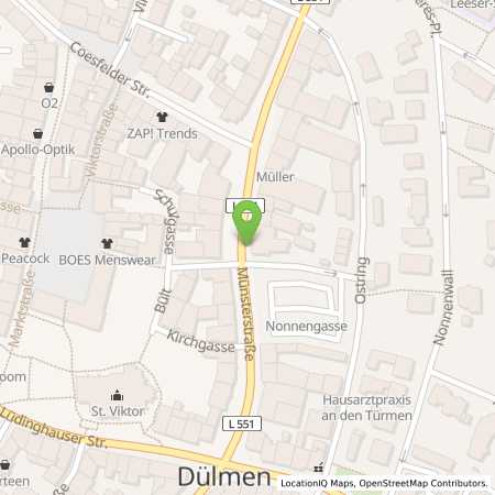 Standortübersicht der Strom (Elektro) Tankstelle: Stadt Dülmen in 48249, Dlmen
