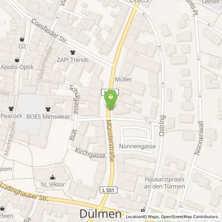 Standortübersicht der Tankstelle Stadt Dülmen in 48249 Dülmen