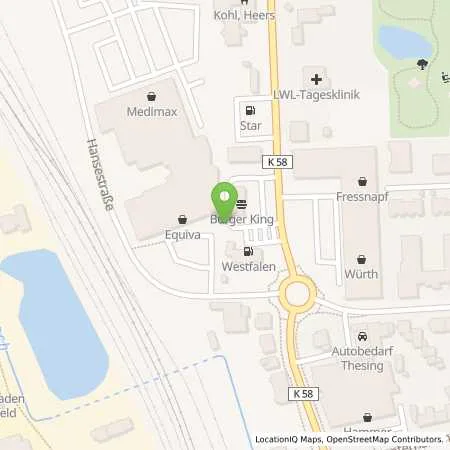 Standortübersicht der Tankstelle Westfalen AG in 48653 Coesfeld