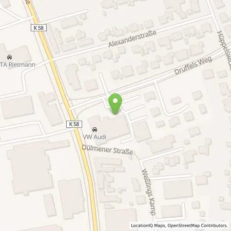 Standortübersicht der Tankstelle Autohaus Knubel in 48653 Coesfeld