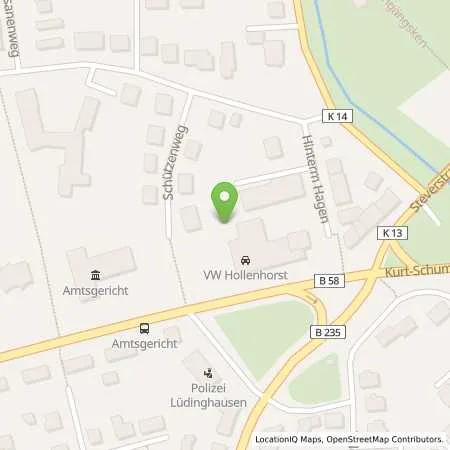 Standortübersicht der Tankstelle Autohaus Hollenhorst GmbH & Co in 59348 Lüdinghausen
