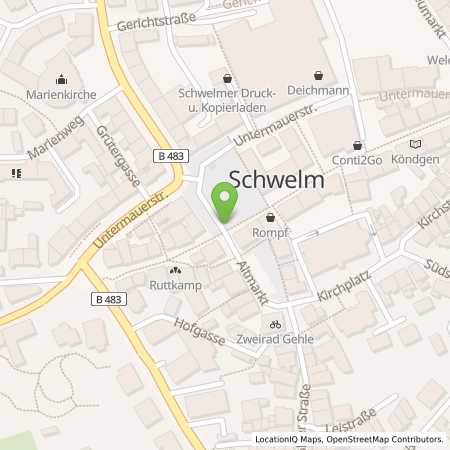 Standortübersicht der Strom (Elektro) Tankstelle: AVU AG in 58332, Schwelm