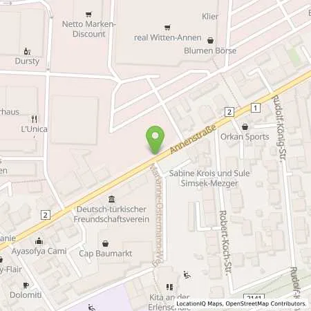 Standortübersicht der Tankstelle Stadtwerke Witten GmbH in 58453 Witten