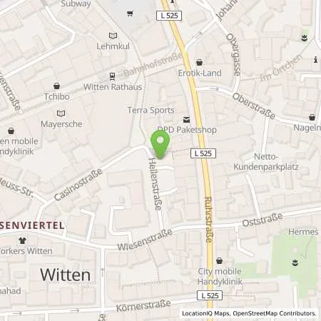 Standortübersicht der Tankstelle Stadtwerke Witten GmbH in 58455 Witten