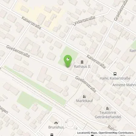 Standortübersicht der Tankstelle T.W.O. Technische Werke Osning GmbH in 33790 Halle