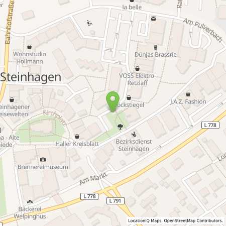 Standortübersicht der Strom (Elektro) Tankstelle: Gemeindewerke Steinhagen GmbH in 33803, Steinhagen