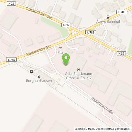 Standortübersicht der Tankstelle Gebr. Speckmann GmbH & Co. KG in 33829 Borgholzhausen