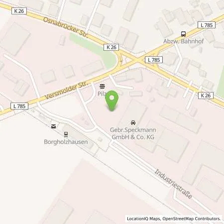 Standortübersicht der Tankstelle Gebr. Speckmann GmbH & Co. KG in 33829 Borgholzhausen