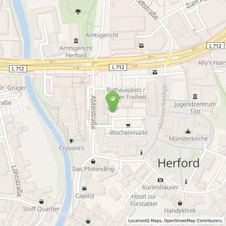 Standortübersicht der Tankstelle Westfalen Weser Netz GmbH in 32049 Herford