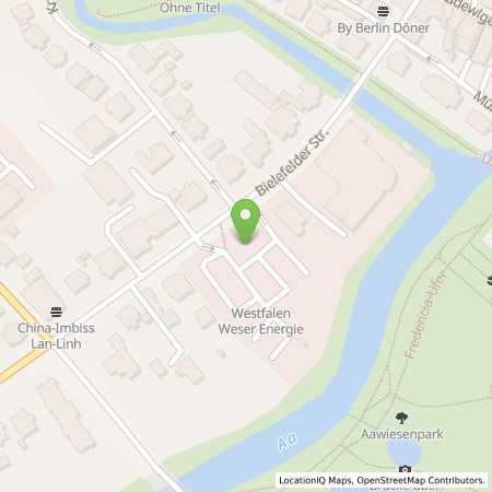 Standortübersicht der Strom (Elektro) Tankstelle: Westfalen Weser Netz GmbH in 32049, Herford
