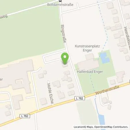 Standortübersicht der Tankstelle Westfalen Weser Netz GmbH in 32130 Enger