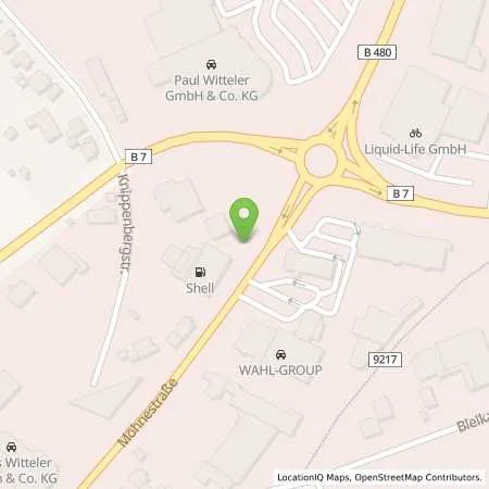 Standortübersicht der Tankstelle EnBW mobility+ AG und Co.KG in 50127 Brilon