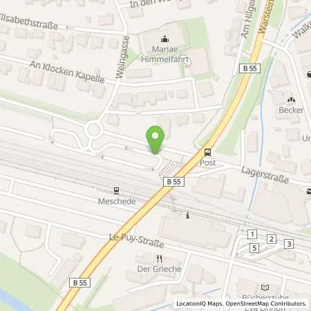 Standortübersicht der Tankstelle Hochsauerlandenergie GmbH in 59872 Meschede