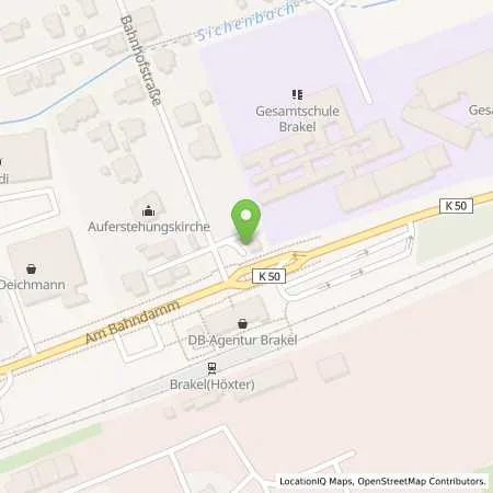 Standortübersicht der Tankstelle innogy SE in 33034 Brakel