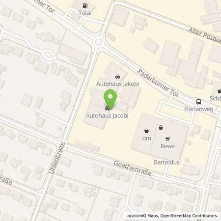 Standortübersicht der Tankstelle Autohaus Jacobi GmbH & Co. KG in 34414 Warburg