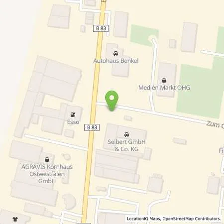 Standortübersicht der Tankstelle Seibert GmbH & Co. KG in 37688 Beverungen