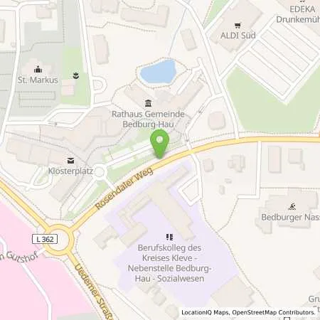 Standortübersicht der Tankstelle innogy eMobility Solutions GmbH in 47551 Bedburg-Hau