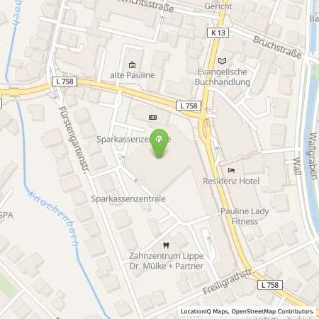 Standortübersicht der Tankstelle Sparkasse Paderborn-Detmold in 32756 Detmold