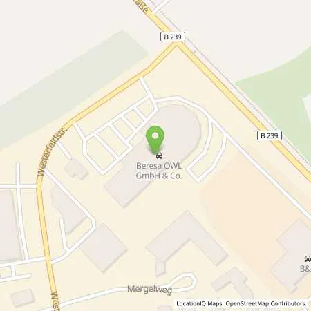 Standortübersicht der Tankstelle Stadtwerke Detmold GmbH in 32758 Detmold