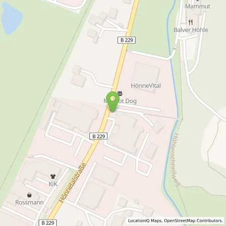 Standortübersicht der Tankstelle Autohaus Levermann GmbH in 58802 Balve