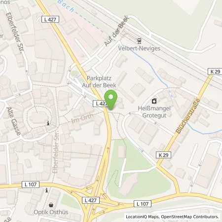 Standortübersicht der Tankstelle Stadtwerke Velbert GmbH in 42553 Velbert