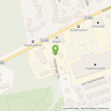 Standortübersicht der Tankstelle Stadtwerke Haan GmbH in 42781 Haan