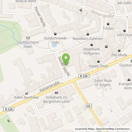 Standortübersicht der Tankstelle Stadtwerke Haan GmbH in 42781 Haan