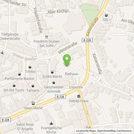 Standortübersicht der Tankstelle Stadt Haan in 42781 Haan